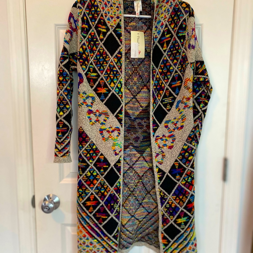 Size small hooded duster style sweater